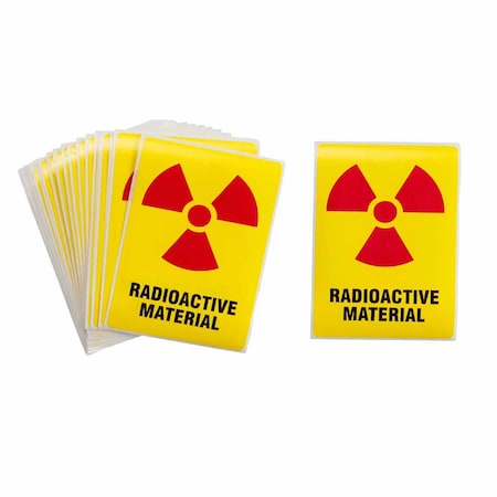 Brady Radiation & Laser Sign, 4 in H x 2 7/8 in W, Vinyl, Rectangle 596-27
